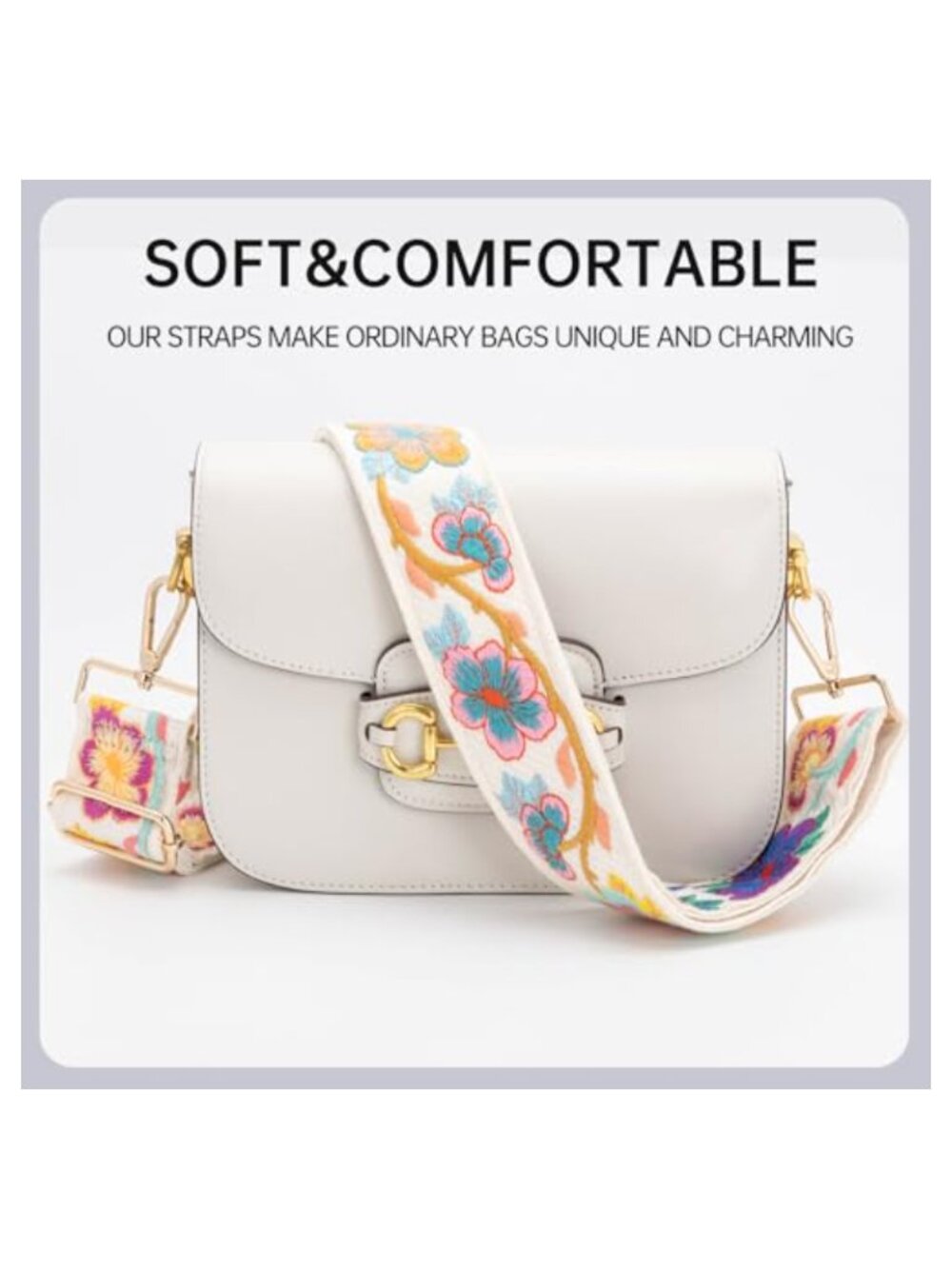 Canvas Purse Straps Replacement Adjustable Crossbody Bag Strap 2 Inch Wide - Picture 2 of 4